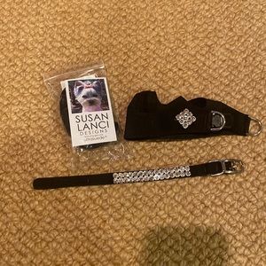 Susan Lanci xxs leash, collar and harness fine crystal